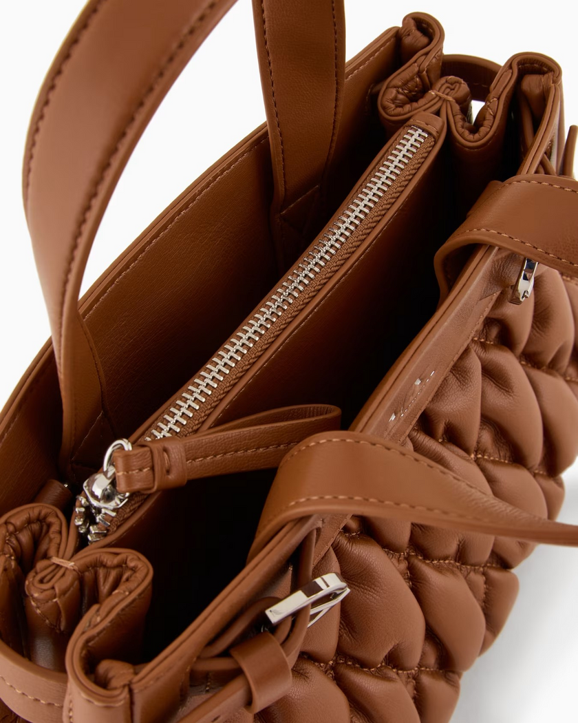 ARMANI EXCHANGE BORSA TOTE PICCOLA EFFETTO PUFFY IN MATERIALE RICICLATO ASV