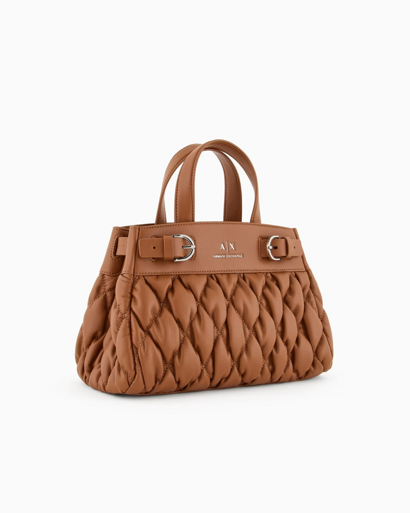 ARMANI EXCHANGE BORSA TOTE PICCOLA EFFETTO PUFFY IN MATERIALE RICICLATO ASV