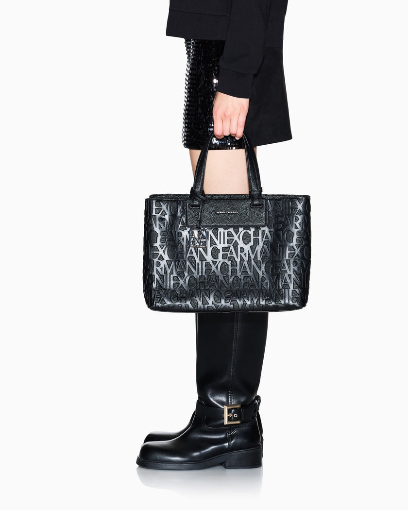 ARMANI EXCHANGE Borsa a mano con logo allover