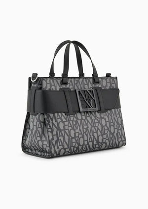 Armani Exchange Borsa tote grande con dettaglio a contrasto