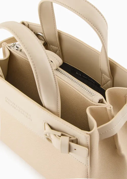 Armani Exchange Tote bag media con fibbie laterali