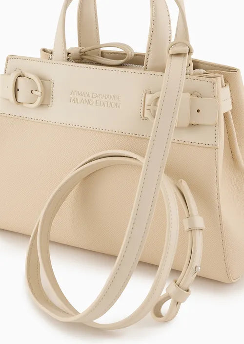 Armani Exchange Tote bag media con fibbie laterali