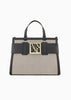 Armani Exchange Tote bag con inserti a contrasto e maxi logo