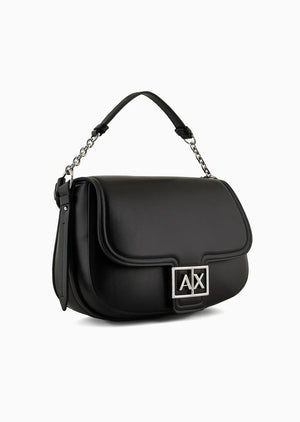 Armani Exchange Borsa a spalla stondata con monogram logo