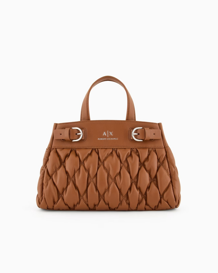 ARMANI EXCHANGE BORSA TOTE PICCOLA EFFETTO PUFFY IN MATERIALE RICICLATO ASV